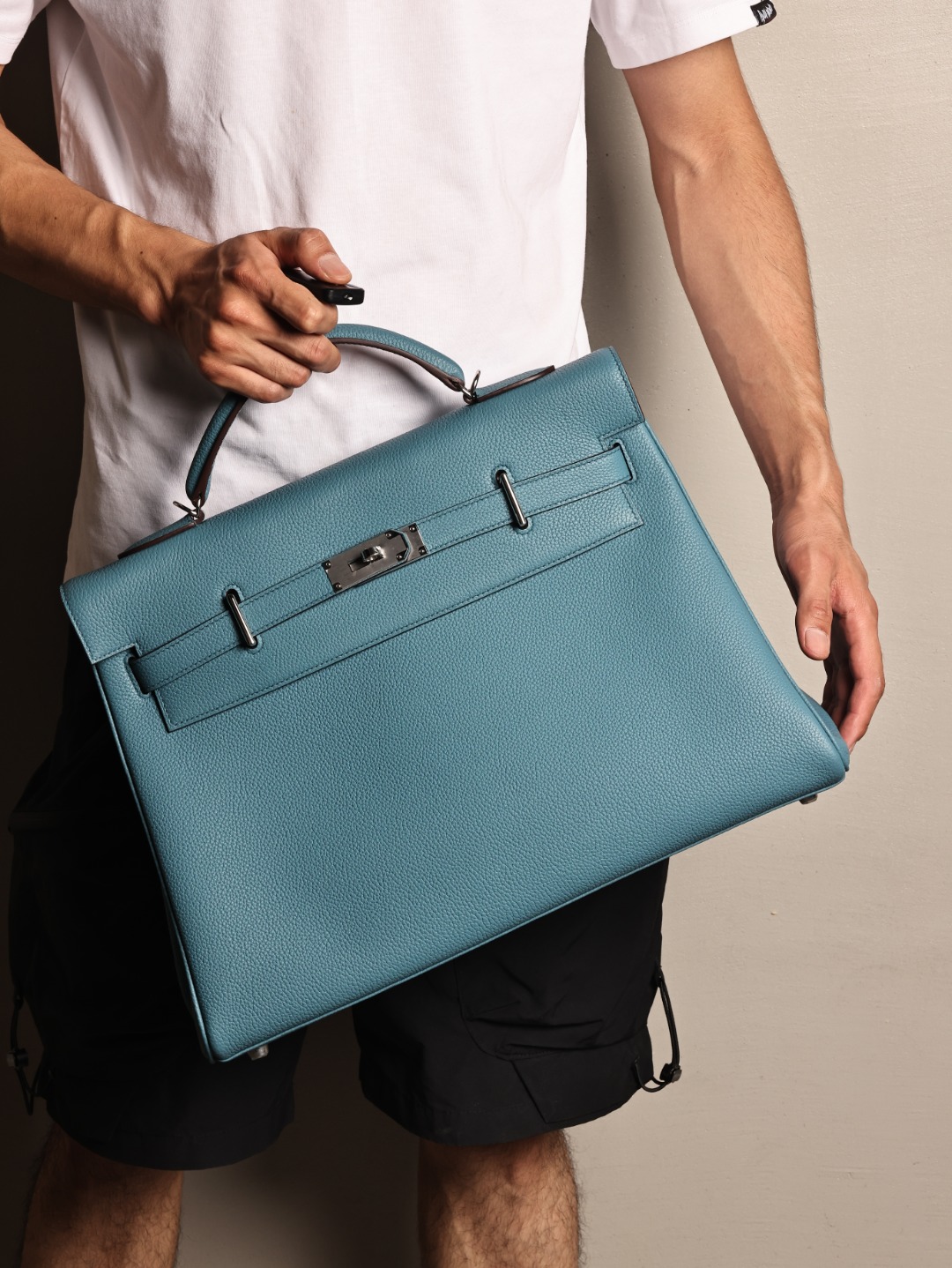 Hermes Kelly Maxi #75 Blue jean 42cm TOGO