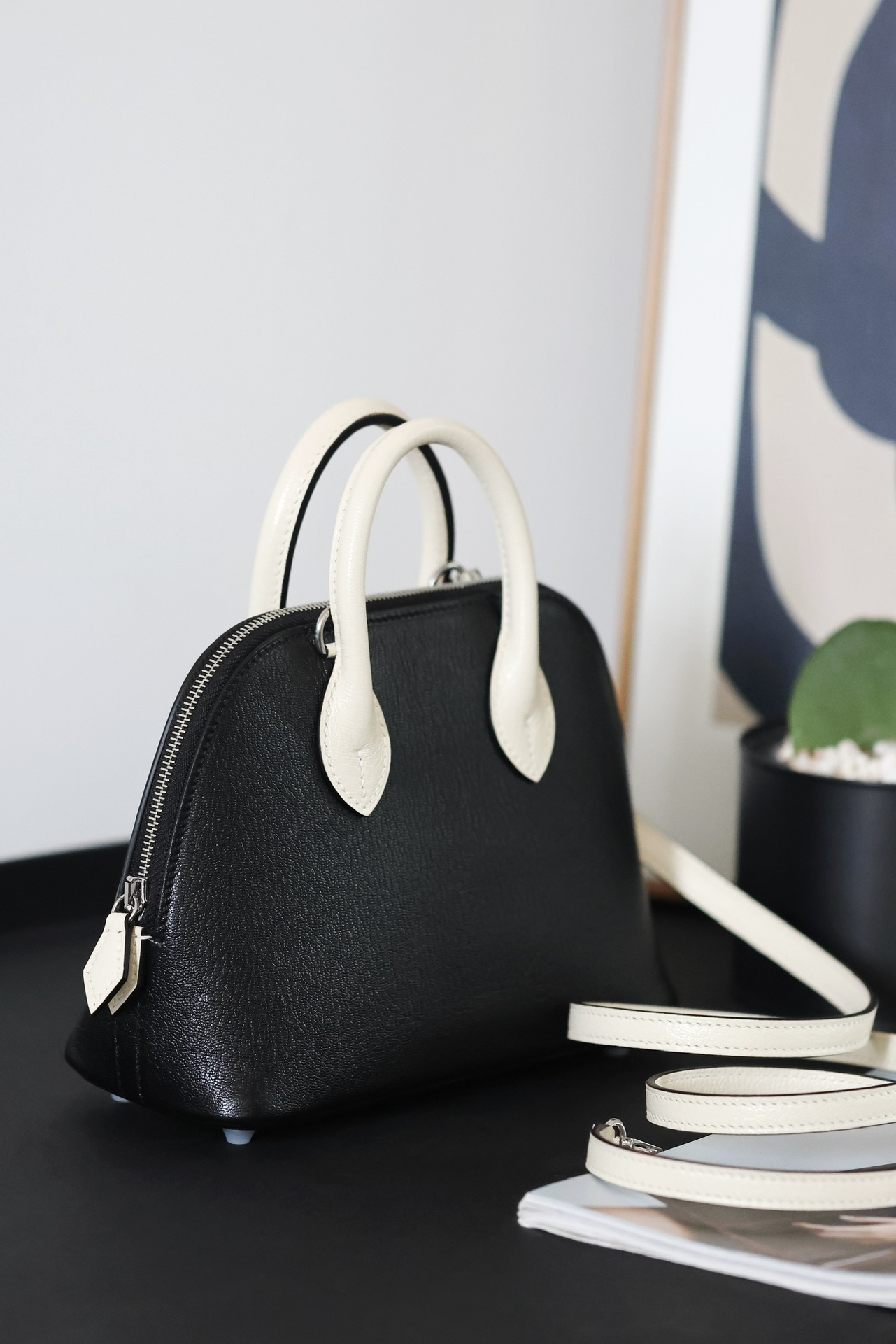 Goat skin Bolied Color blocking 18cm