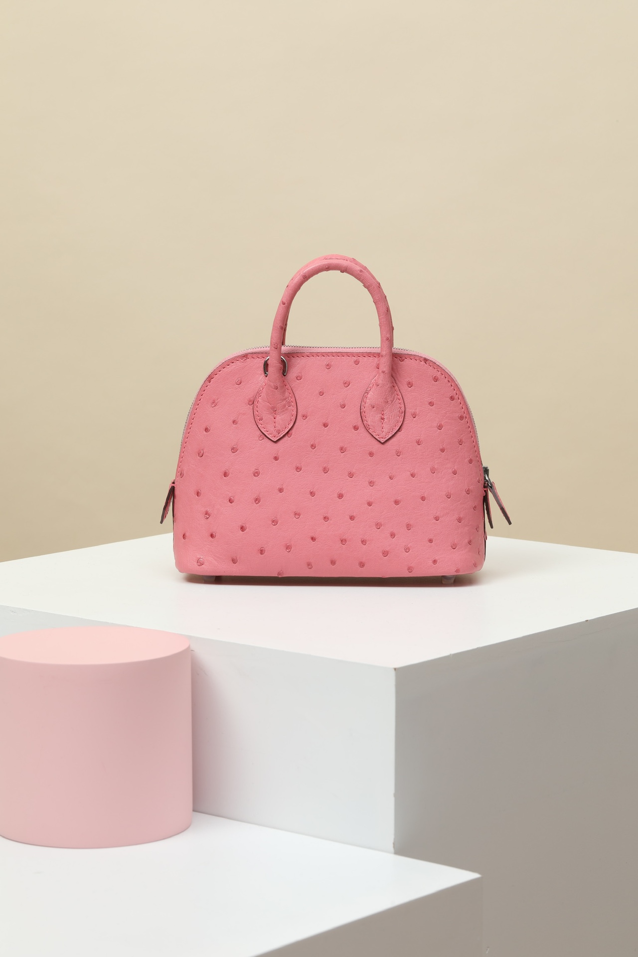 Ostrich skin Bolied #L4 Fuchsia pink 18cm