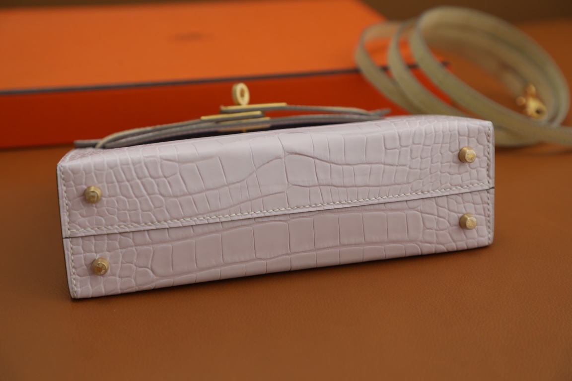 Crocodile skin Mini Kelly color blocking