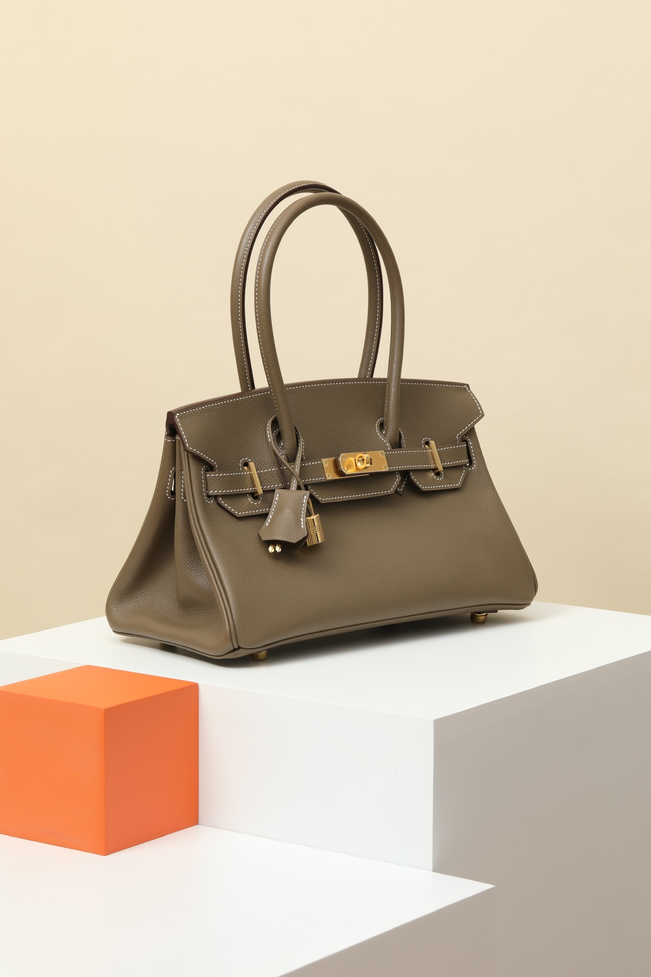 Hermes Brkin shoulder #18 Etoupe 29cm EVERGRAIN