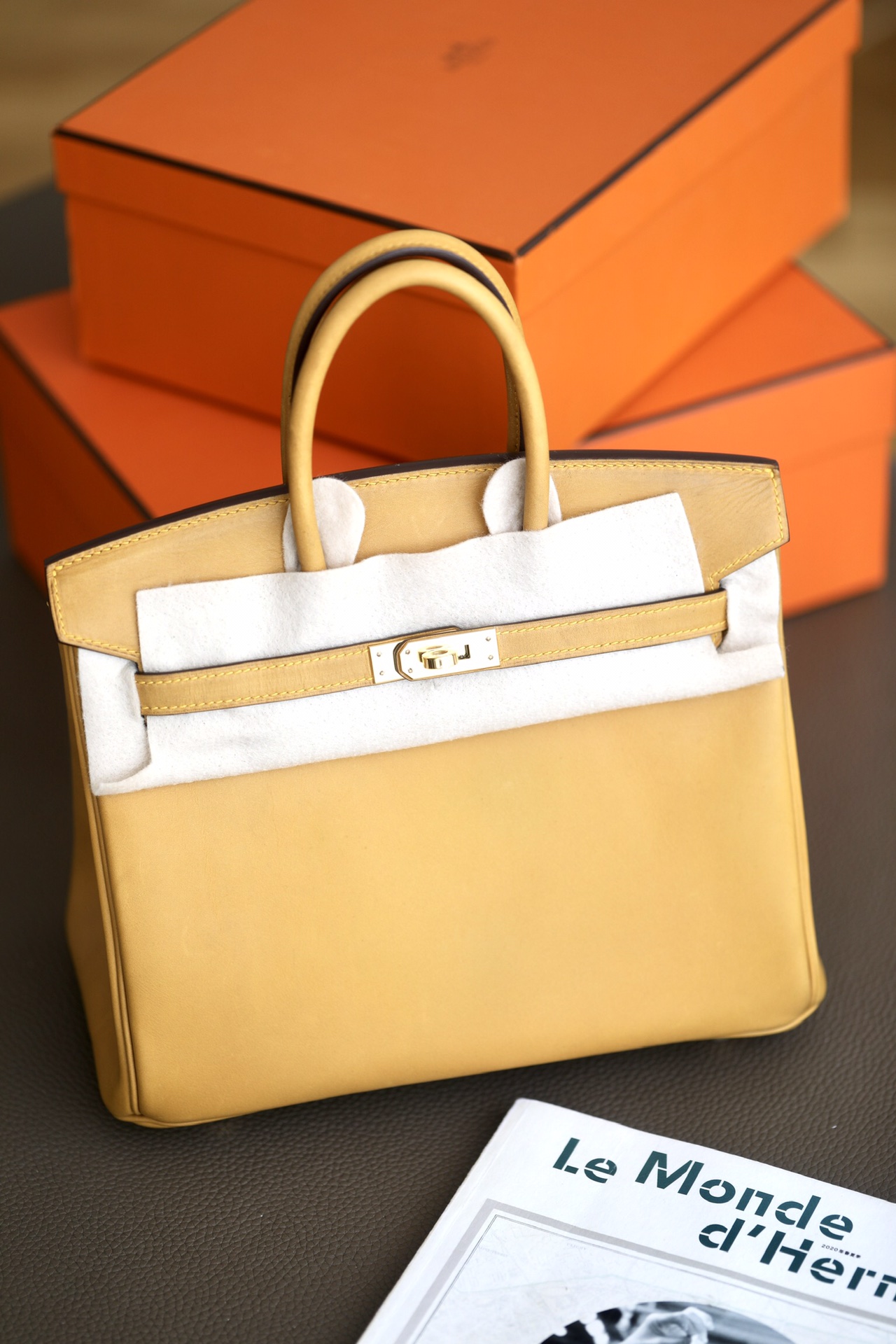 Hermes Birkin #1Z Jaune Poussin 25-30 Barenia Faubourg