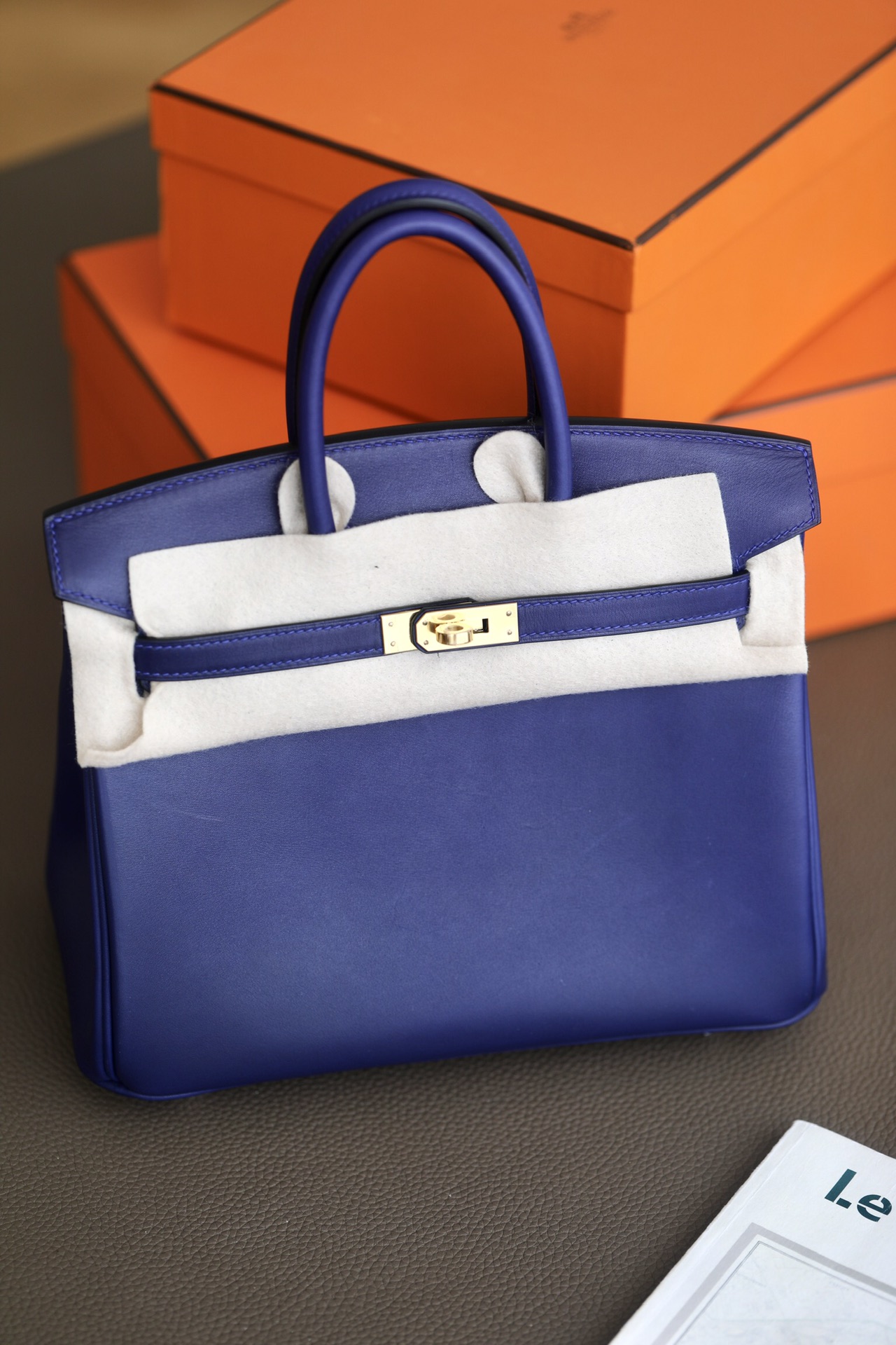 Hermes Birkin #V17 Blue Zellige 25-35cm Barenia Faubourg