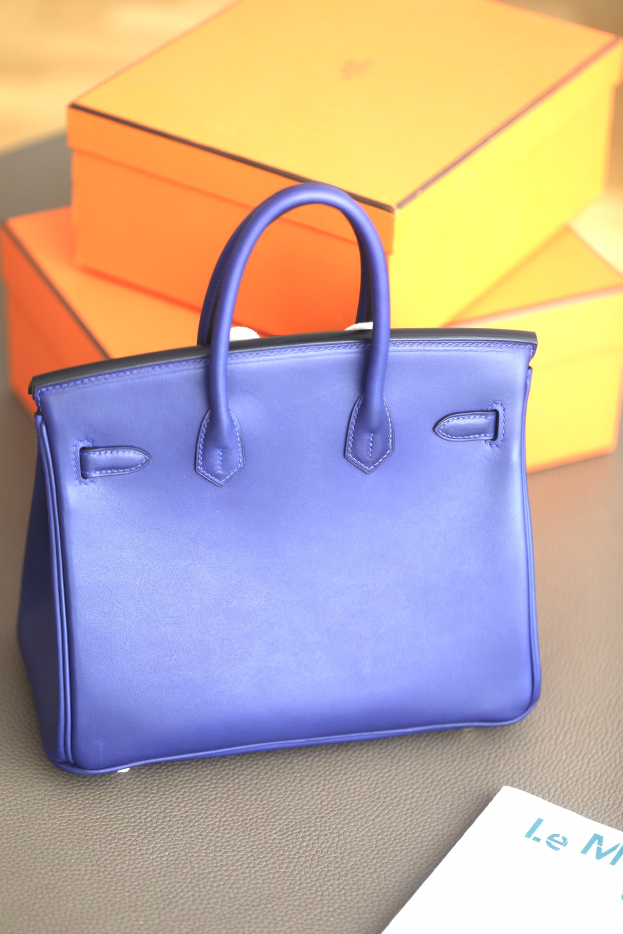Hermes Birkin #V17 Blue Zellige 25-35cm Barenia Faubourg