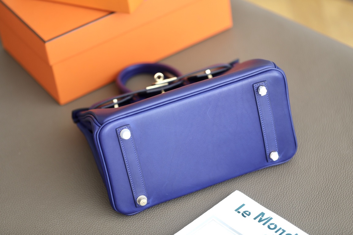 Hermes Birkin #V17 Blue Zellige 25-35cm Barenia Faubourg