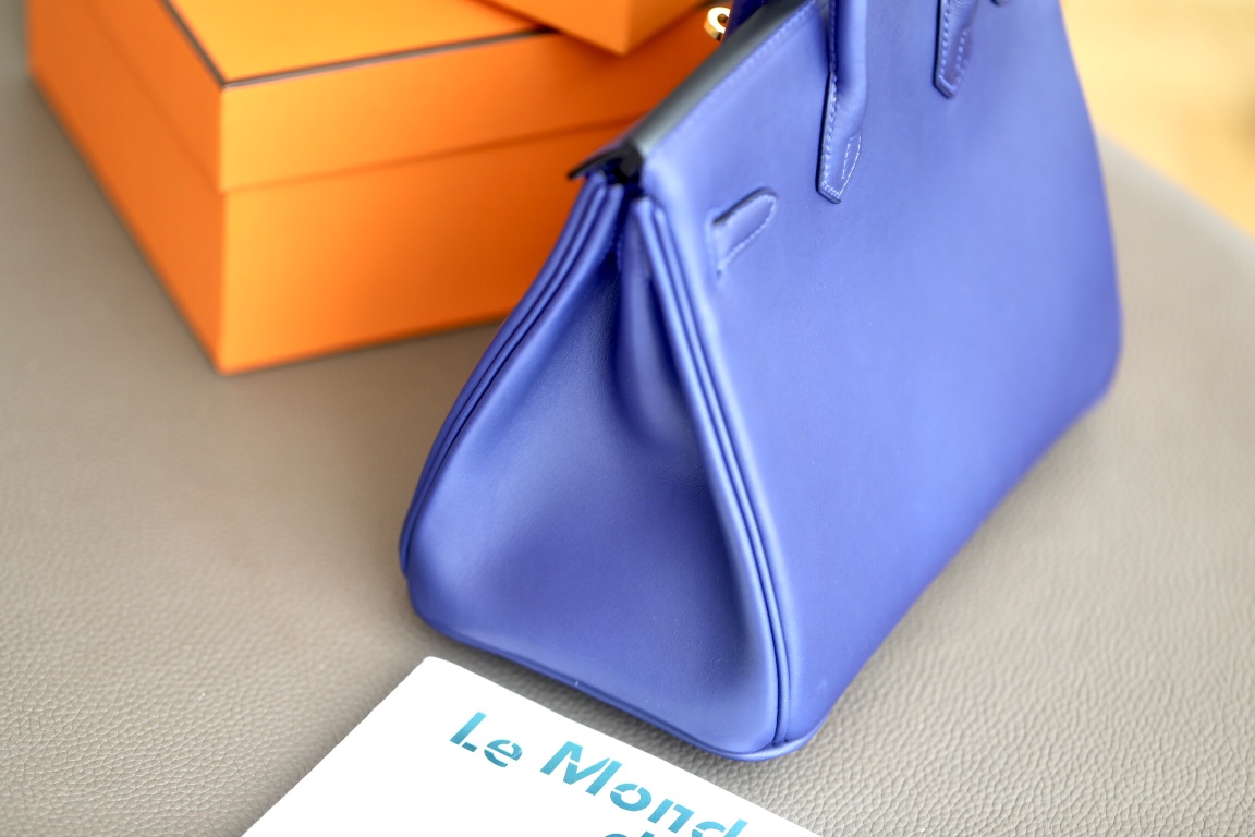 Hermes Birkin #V17 Blue Zellige 25-35cm Barenia Faubourg